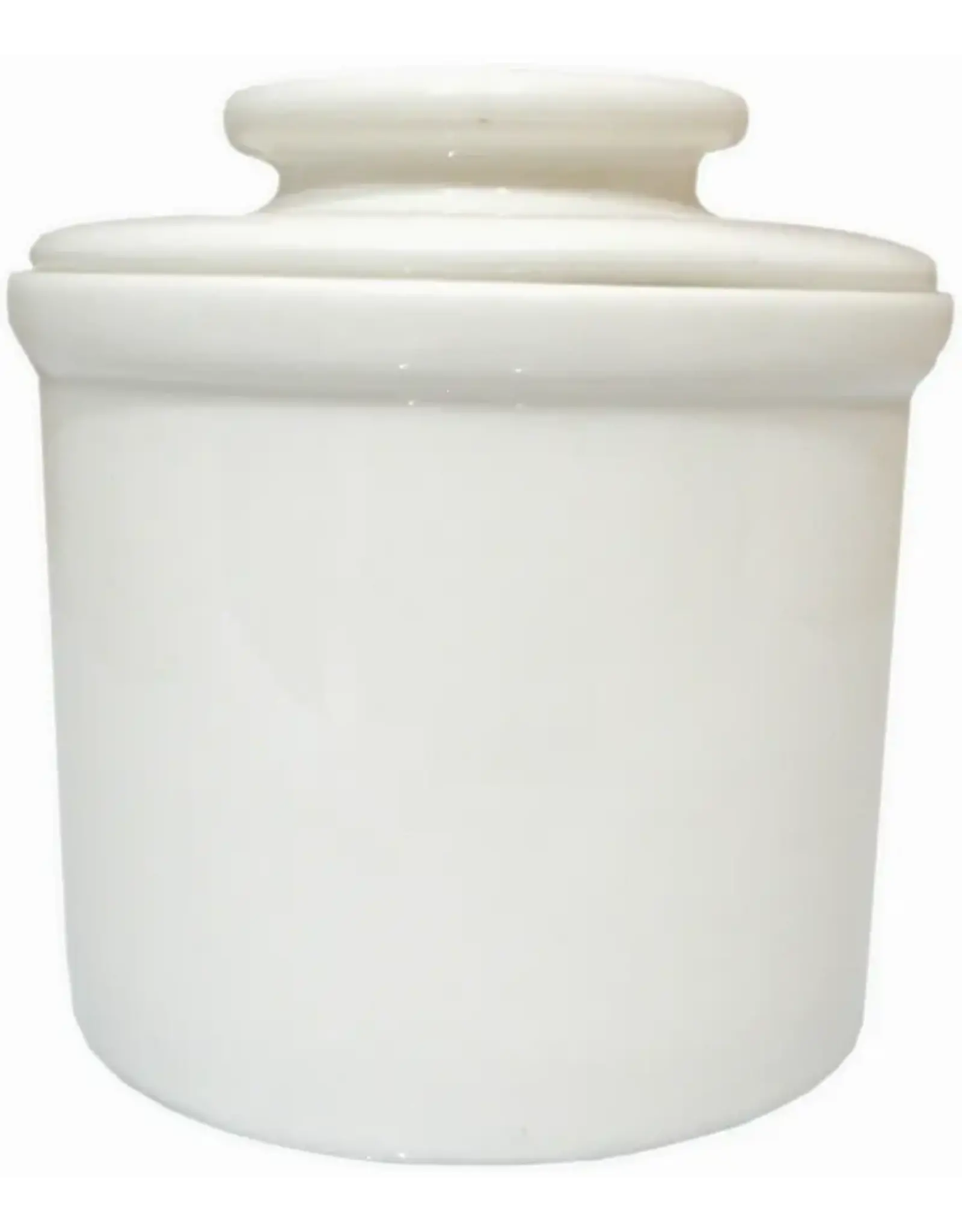 Hummingbird Butter Crock - White