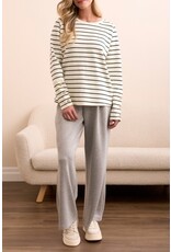 Tribal Tribal Long Sleeve Crew Neck Top with Buttons