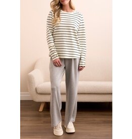 Tribal Tribal Long Sleeve Crew Neck Top with Buttons
