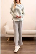 Tribal Tribal Long Sleeve Crew Neck Top with Buttons