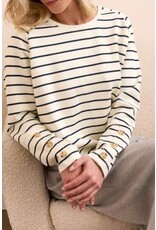 Tribal Tribal Long Sleeve Crew Neck Top with Buttons