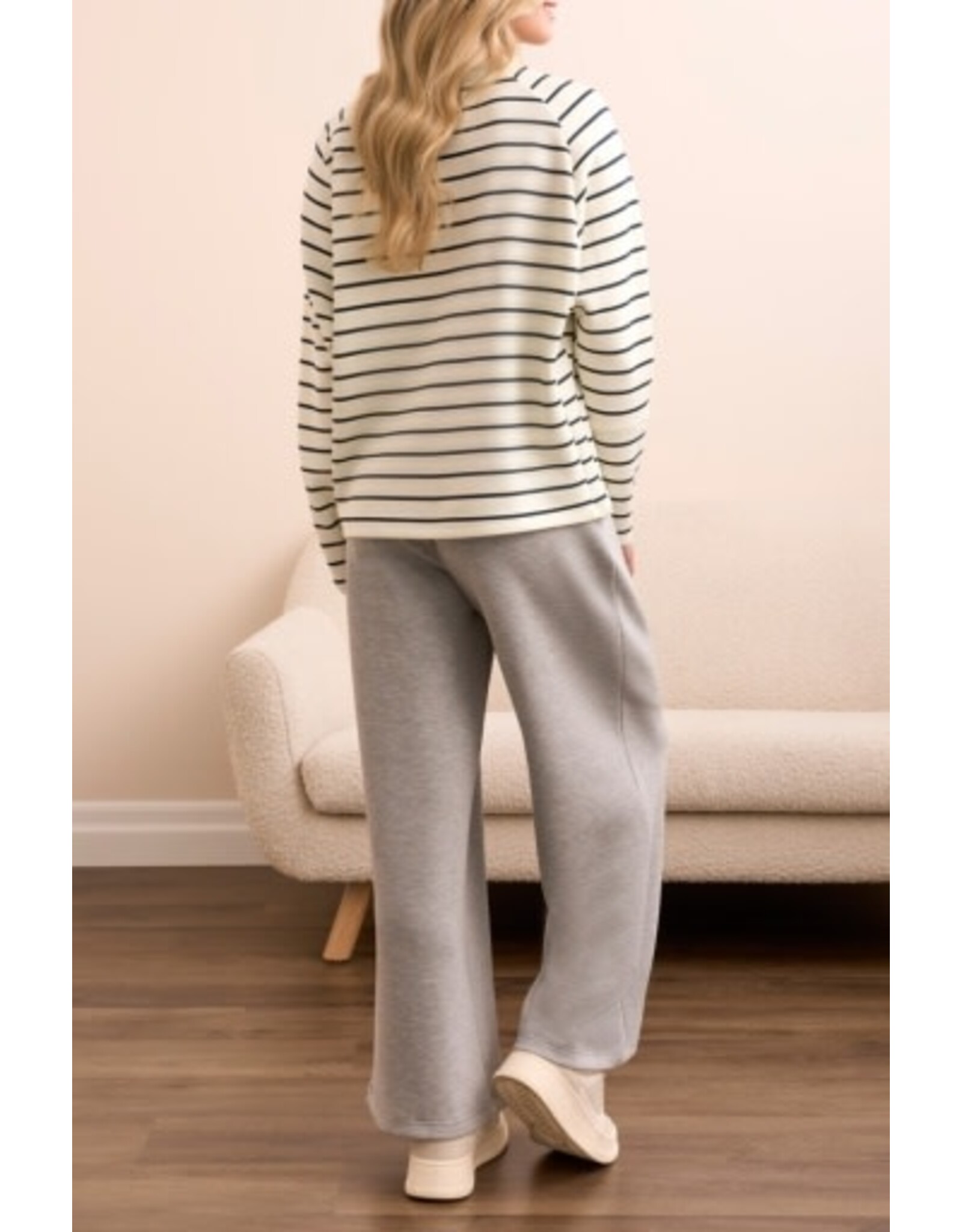 Tribal Tribal Long Sleeve Crew Neck Top with Buttons