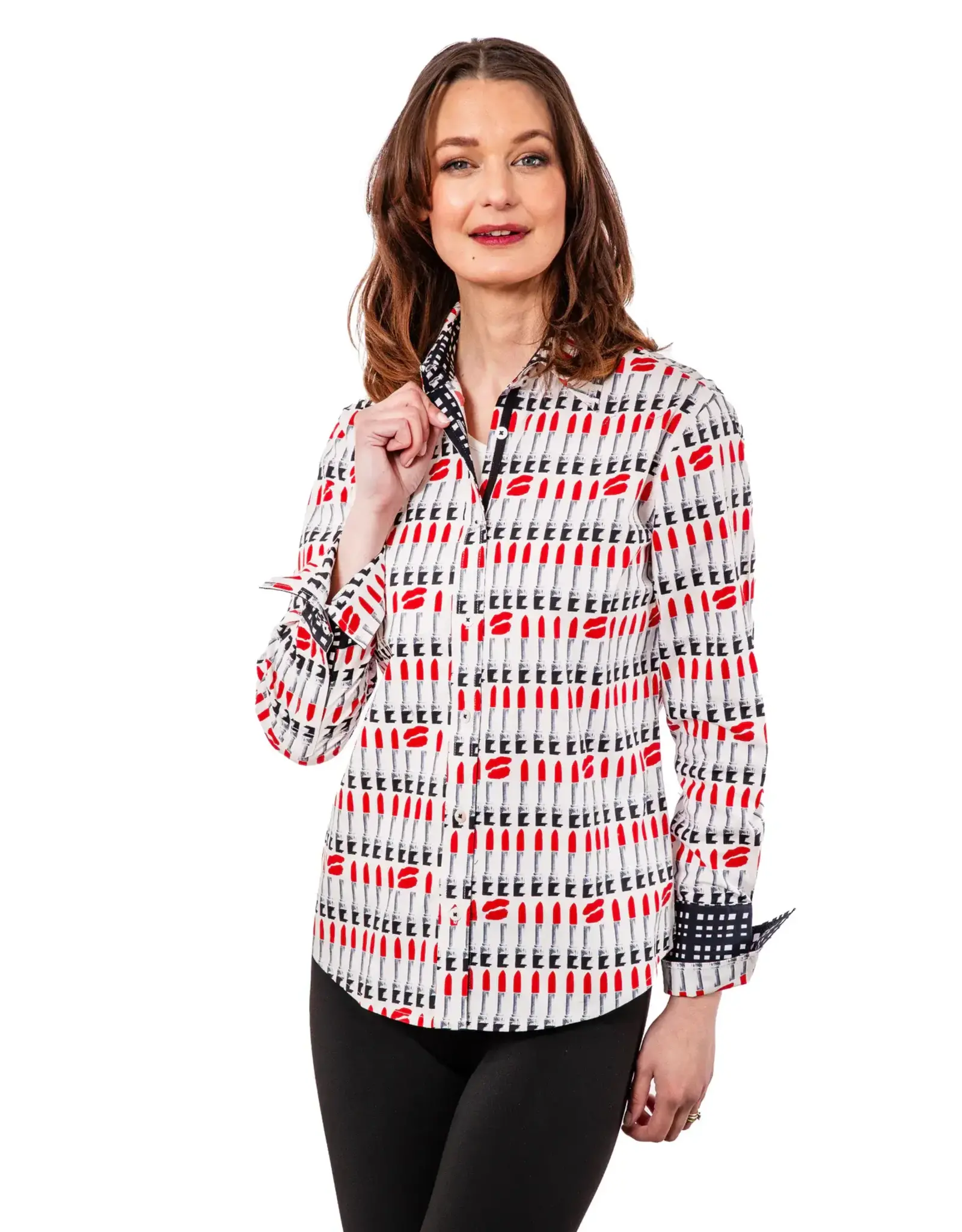 Dizzy Lizzie Lipsticks Print Rome Shirt