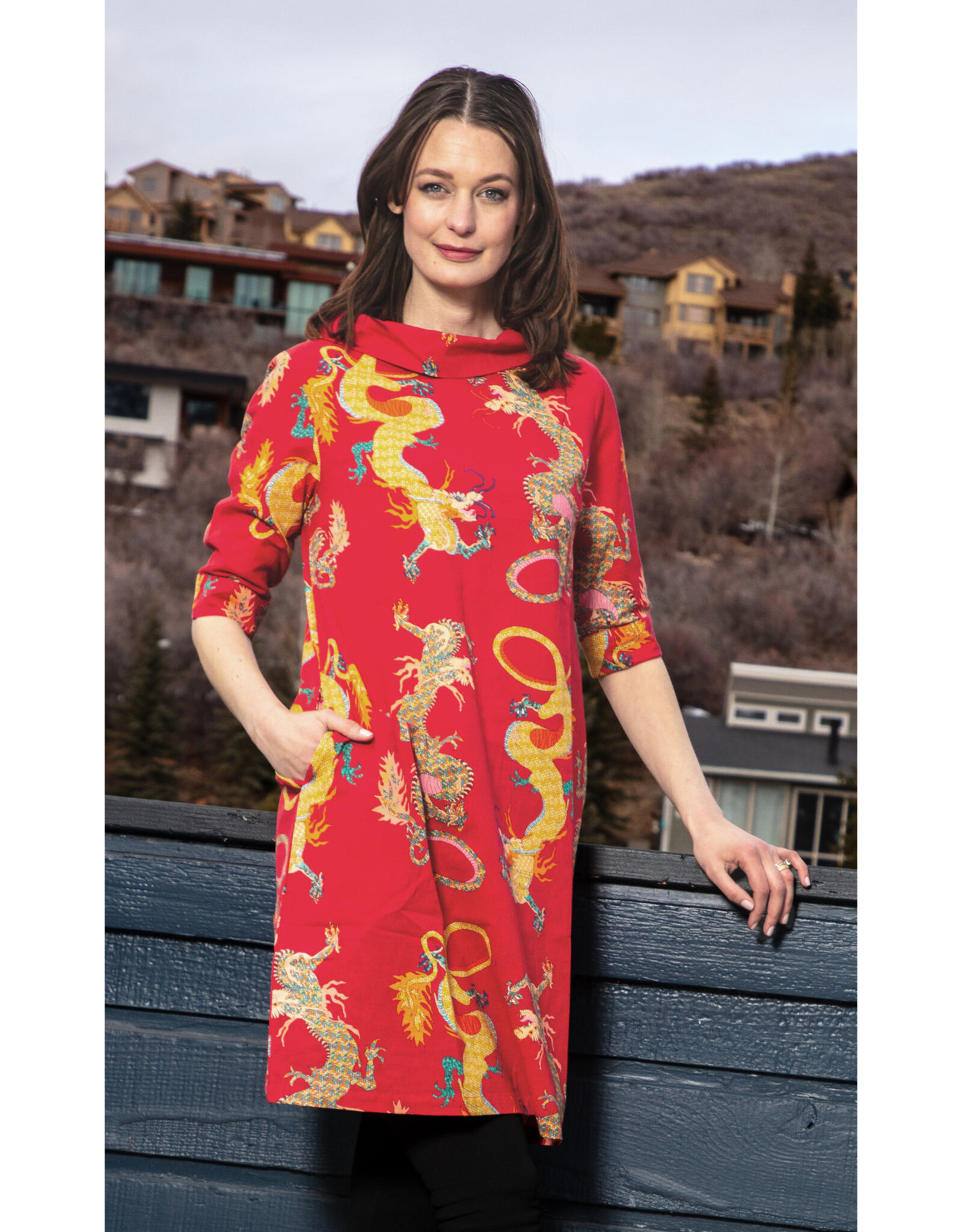 Dizzy Lizzie Audrey Red Dragons Retro Dress