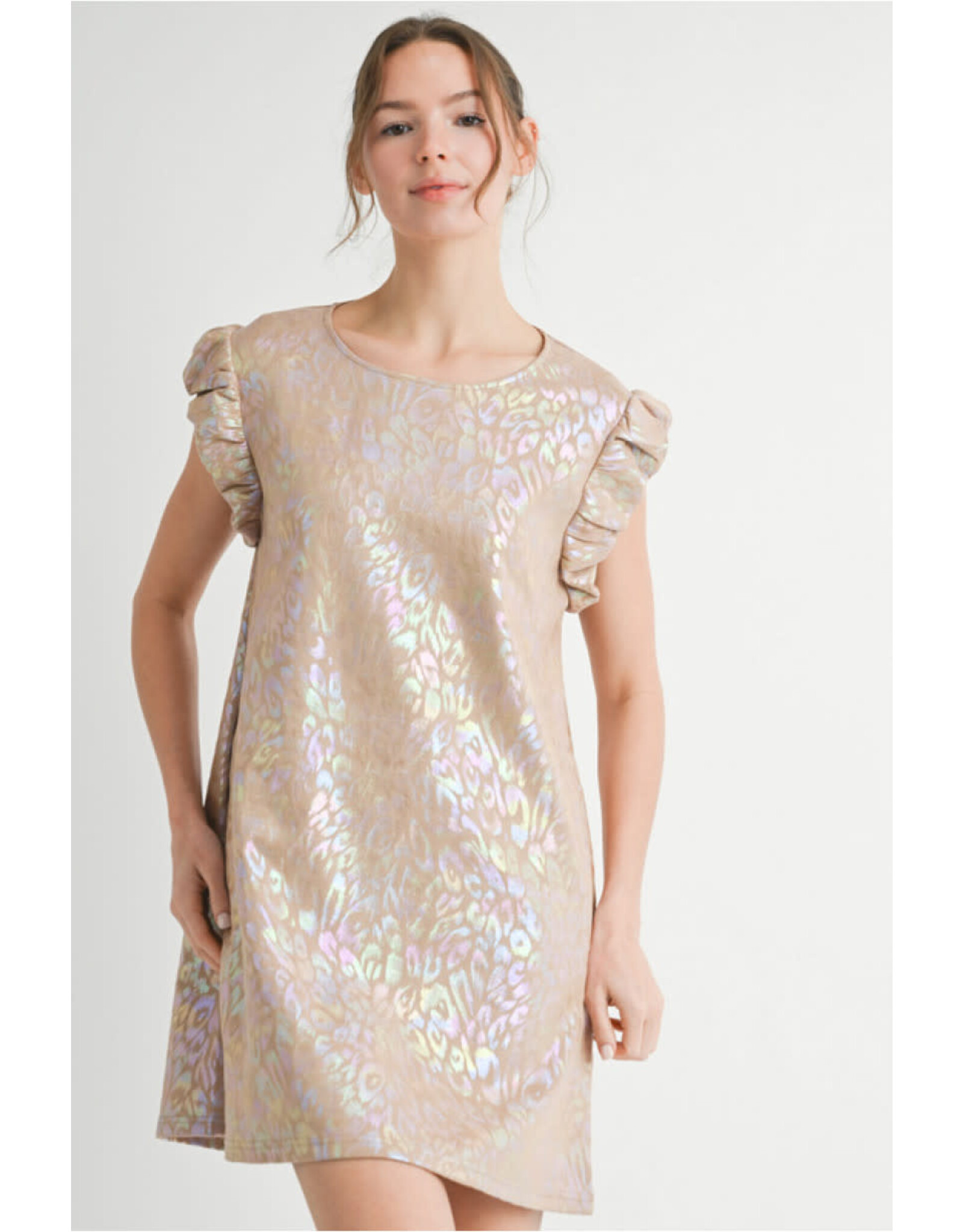 Nixie Metallic Animal Print Dress