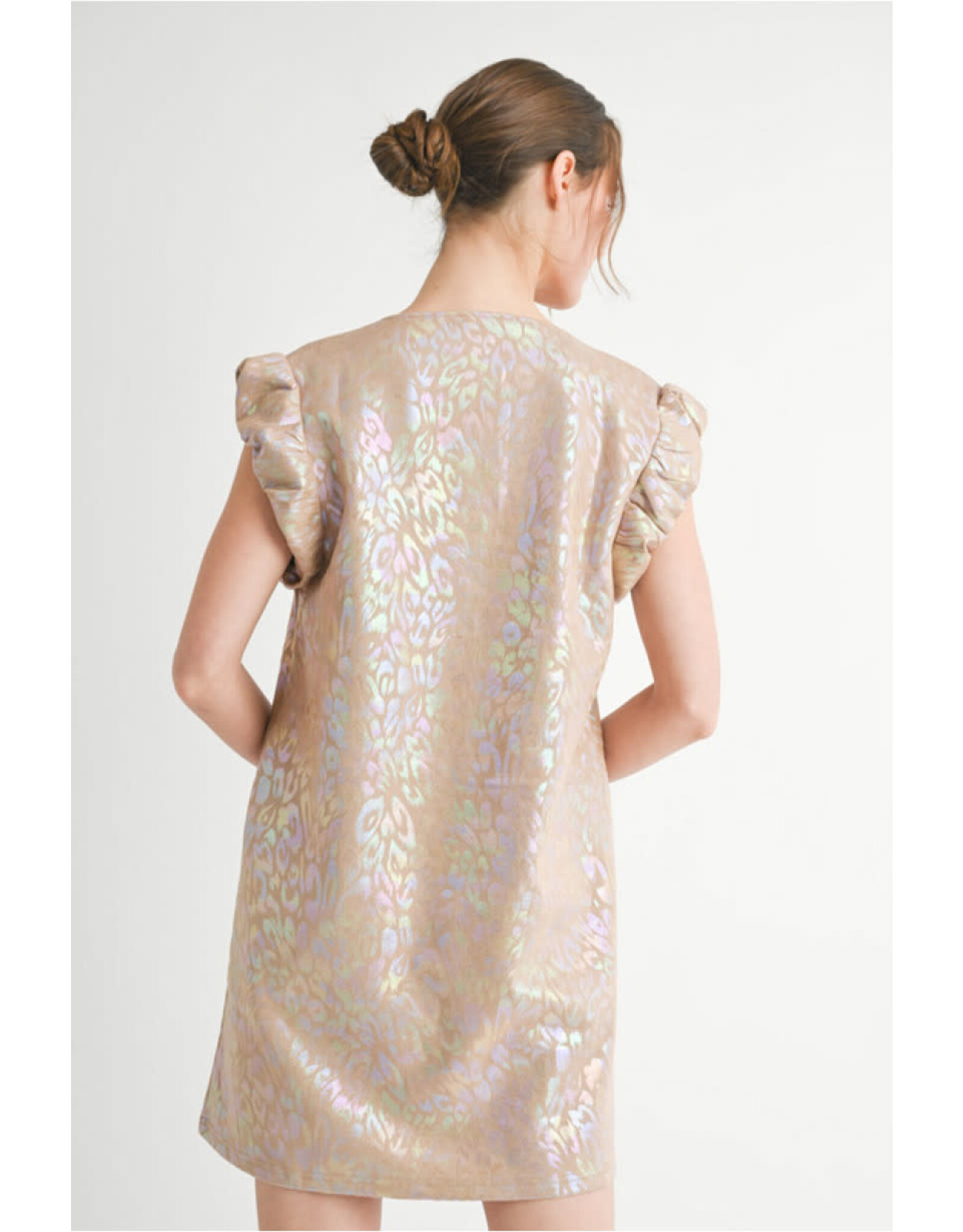 Nixie Metallic Animal Print Dress