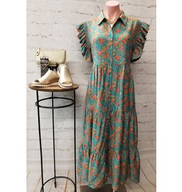 Nicia Floral Print Tiered Dress