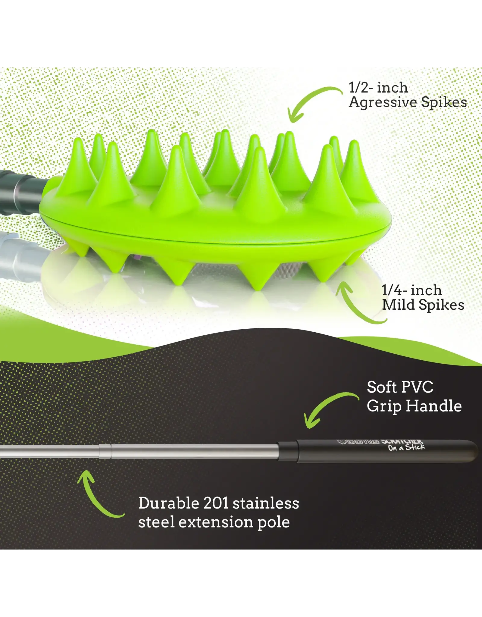 Cactus Scratcher on a Stick Green