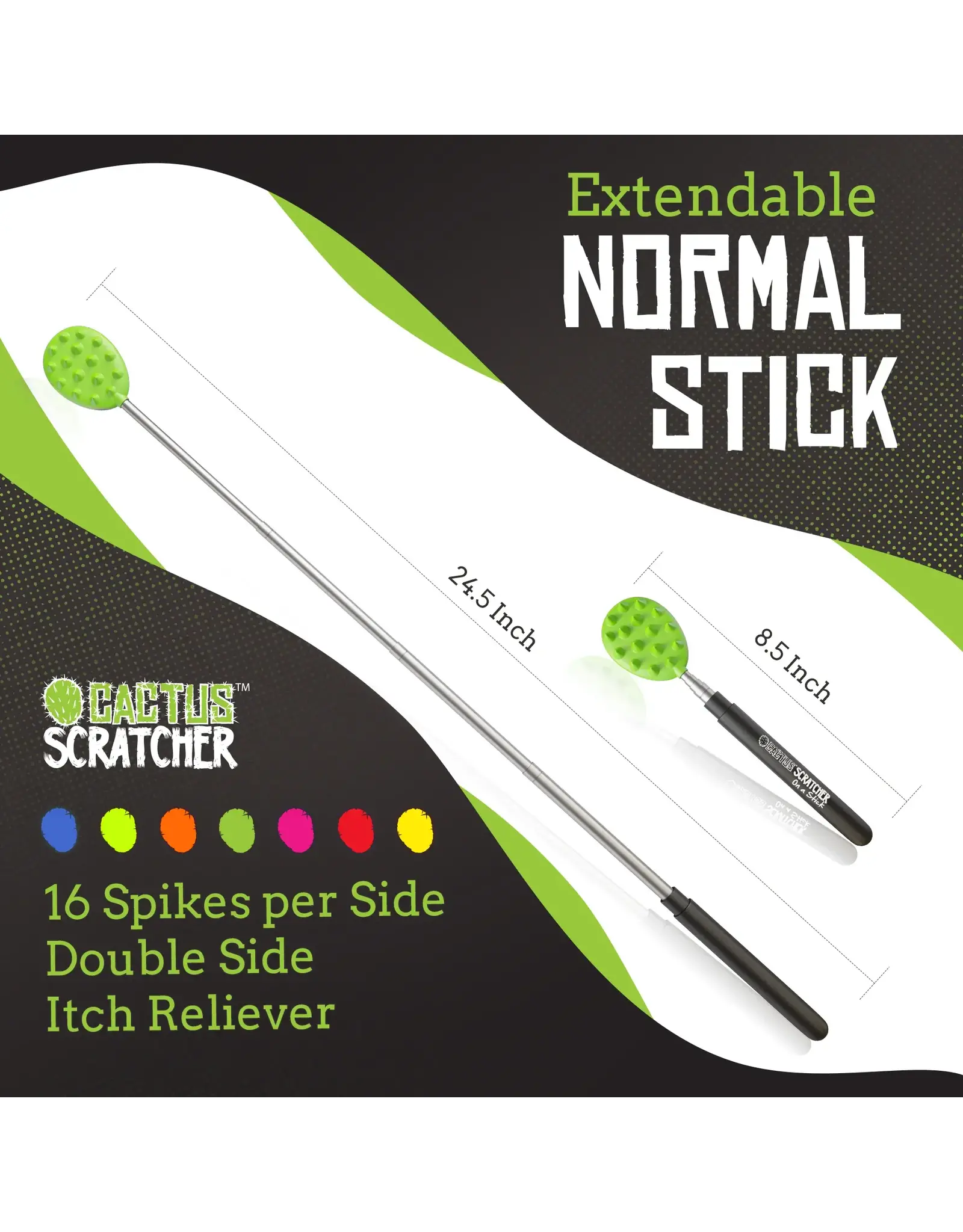 Cactus Scratcher on a Stick Green