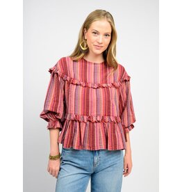 Ivy Jane Ivy Jane Multi Striped Tier Top