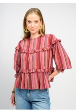 Ivy Jane Ivy Jane Multi Striped Tier Top