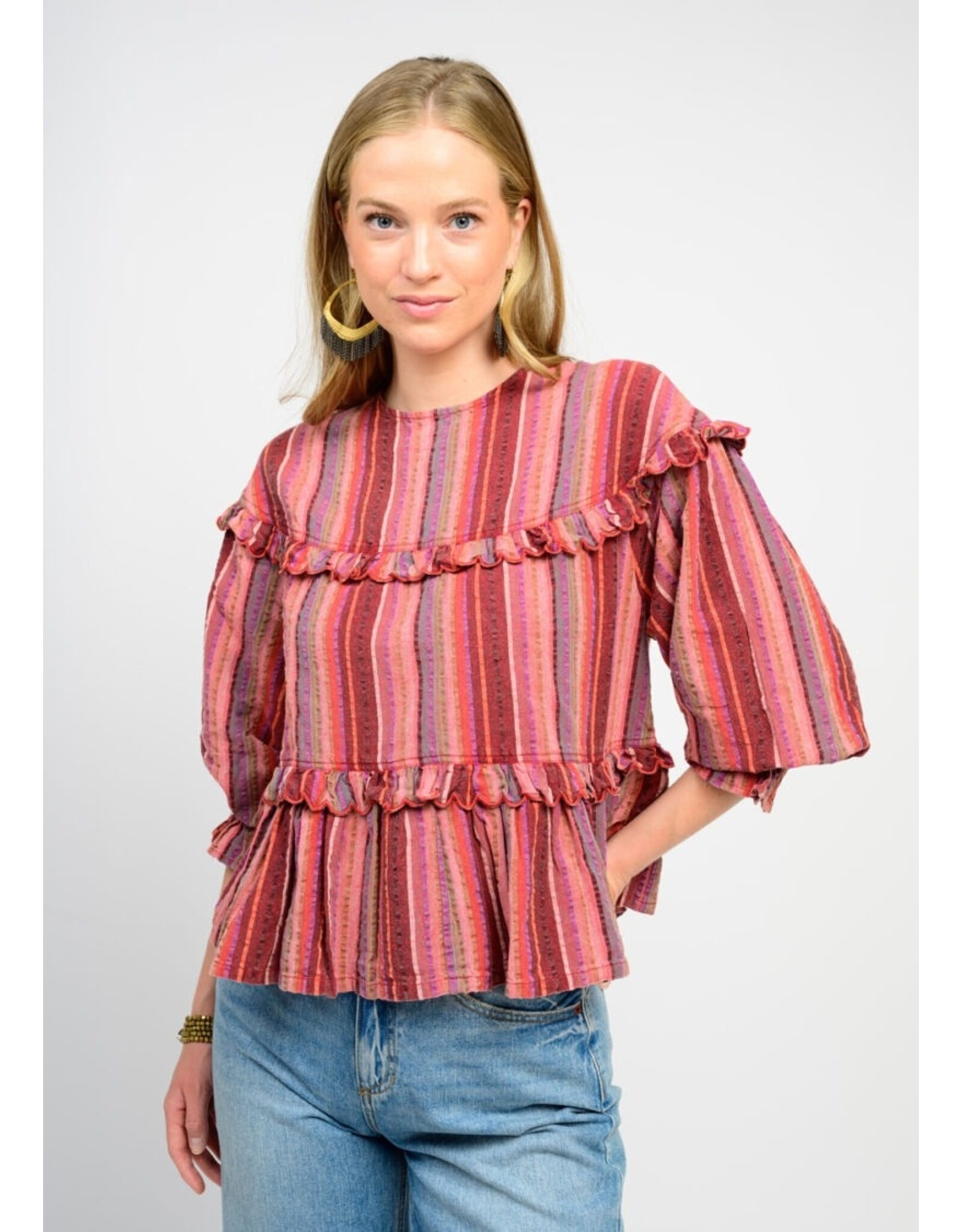 Ivy Jane Ivy Jane Multi Striped Tier Top