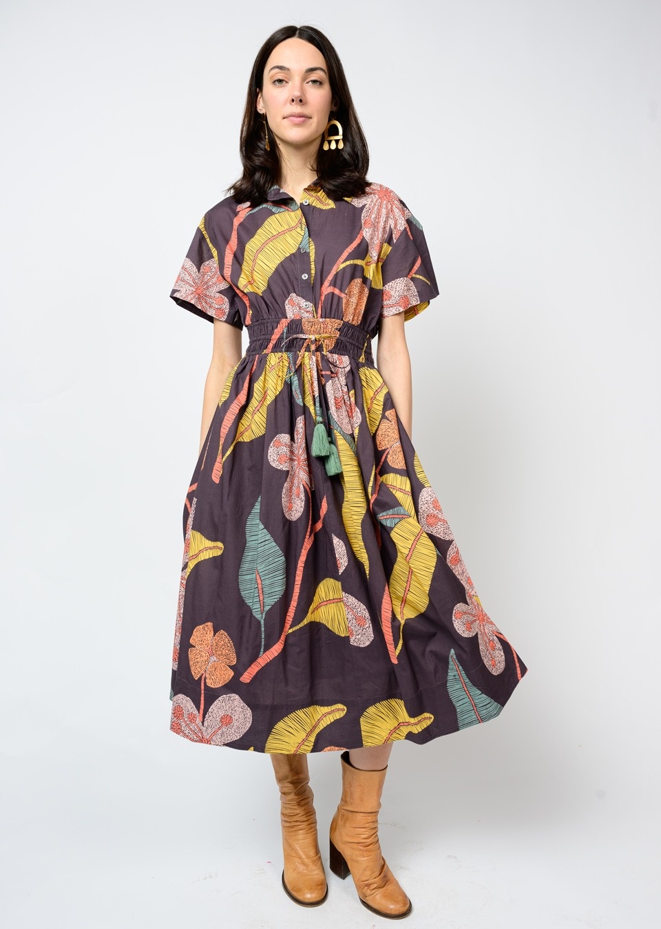 short ruffled dress Bougainville Pink Short Dress Ordinaree