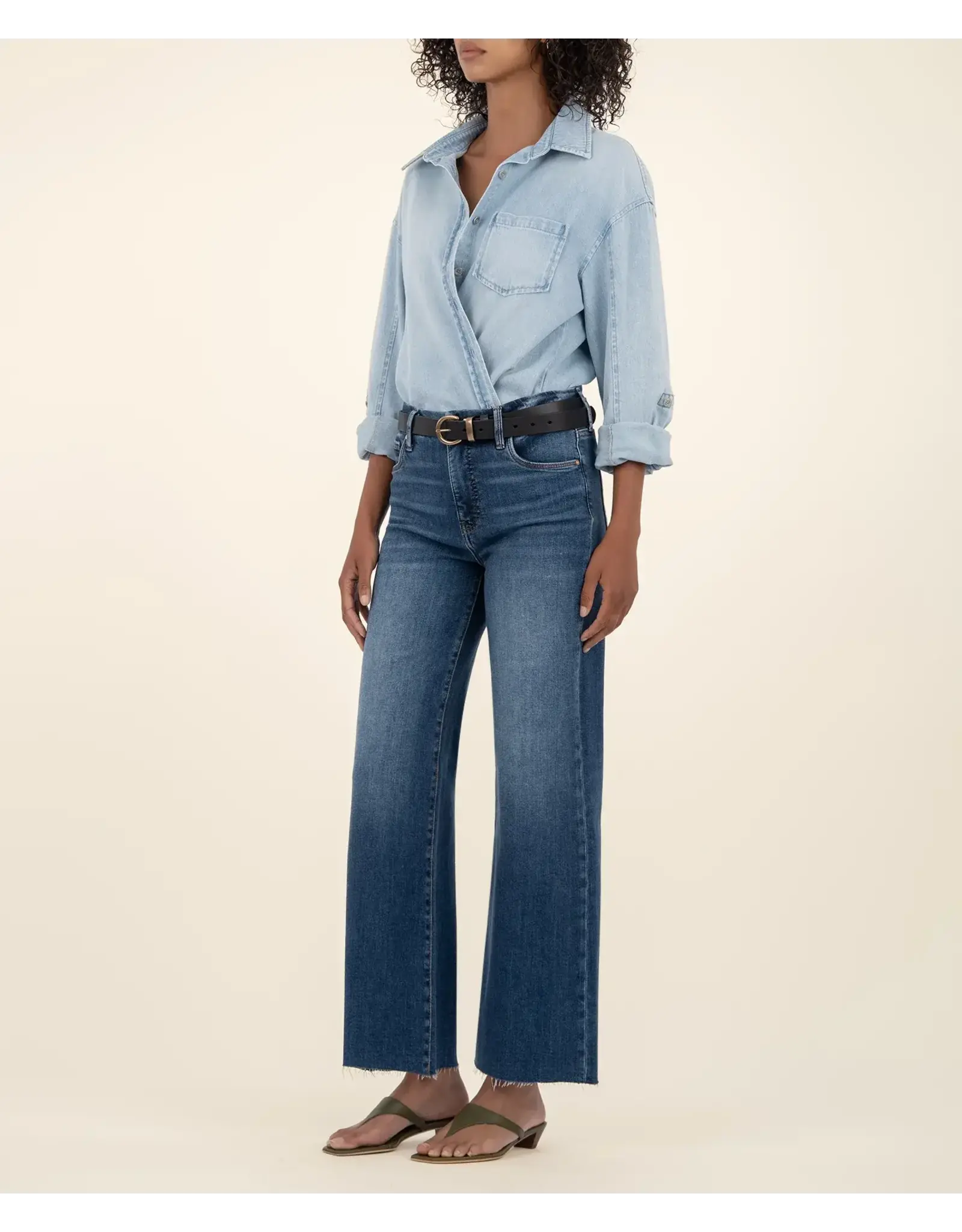 Kut from the Kloth / STS Blue KUT Meg High Rise Fab Ab Wide Leg Raw Hem Jean
