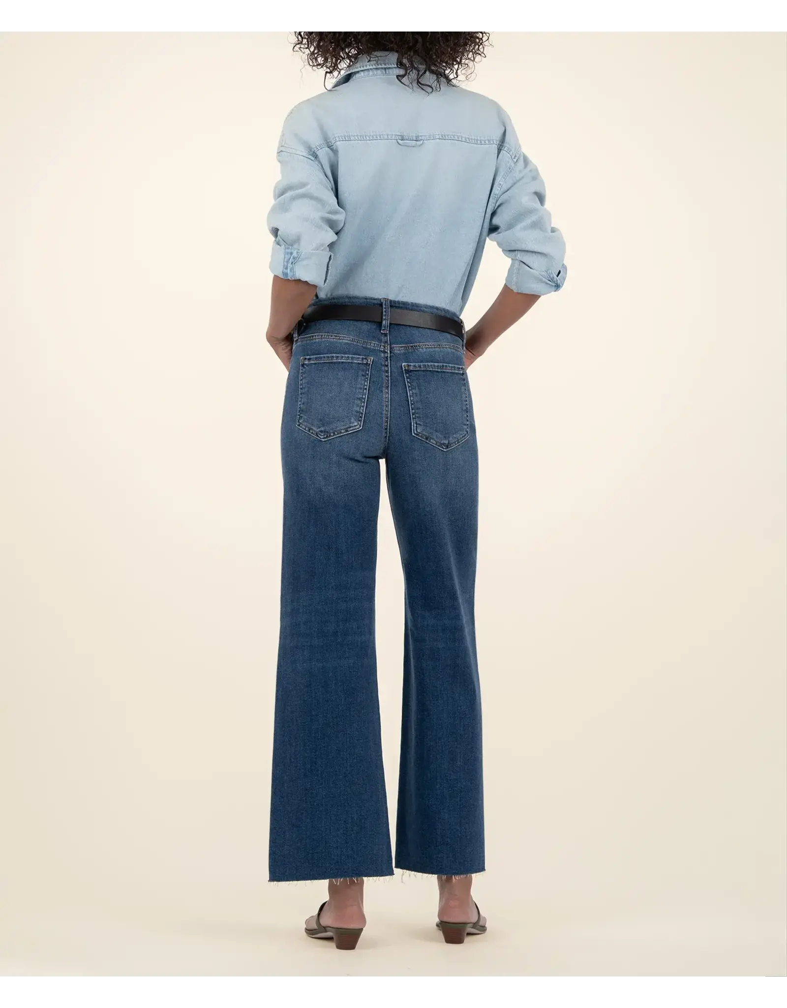 Kut from the Kloth / STS Blue KUT Meg High Rise Fab Ab Wide Leg Raw Hem Jean