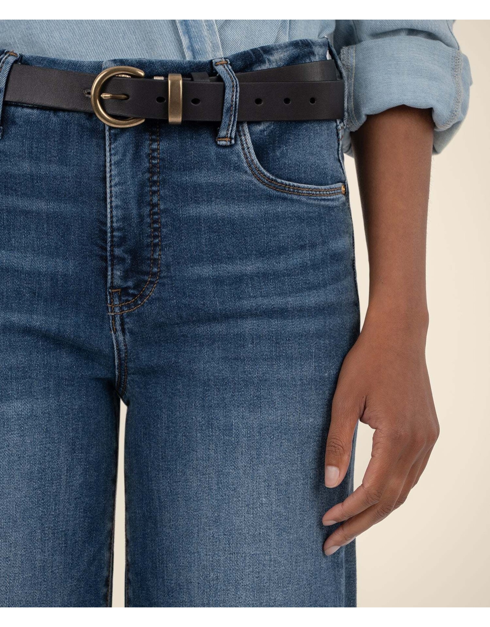 Kut from the Kloth / STS Blue KUT Meg High Rise Fab Ab Wide Leg Raw Hem Jean