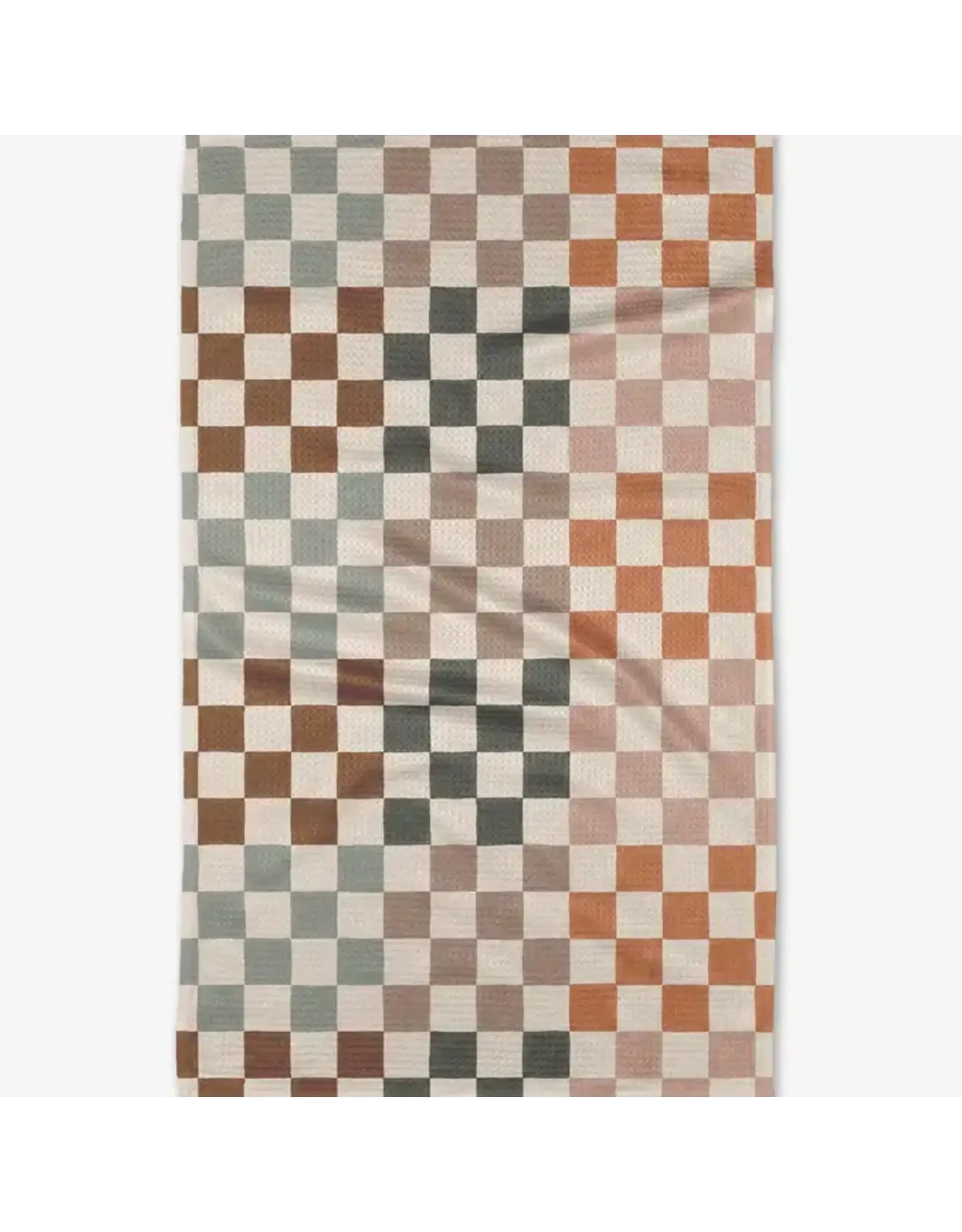Geometry Autumn Checkers Tea Towel