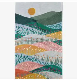 Geometry Sunrise Mountains Tea Towel