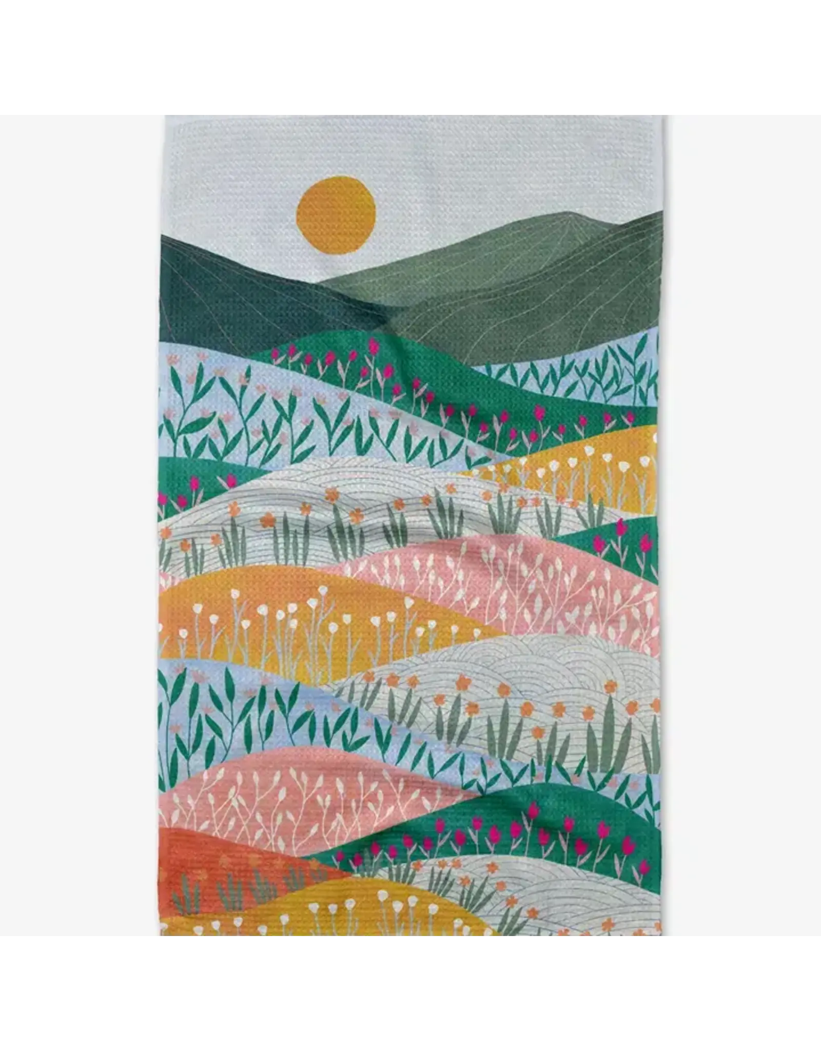 Geometry Sunrise Mountains Tea Towel