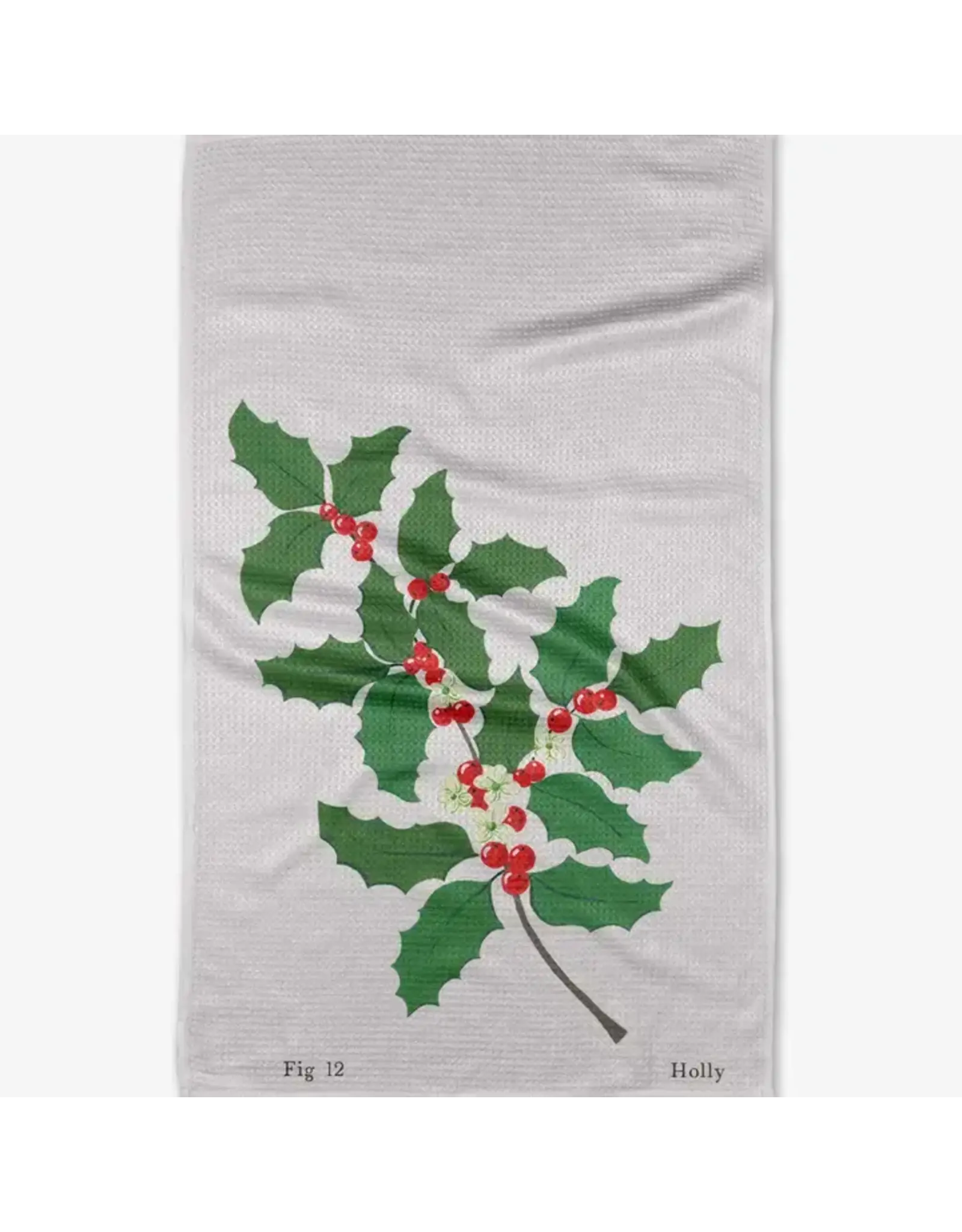 Geometry December Holly Tea Towel