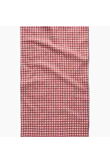 Geometry Fireside Plaid Red Tea Towel