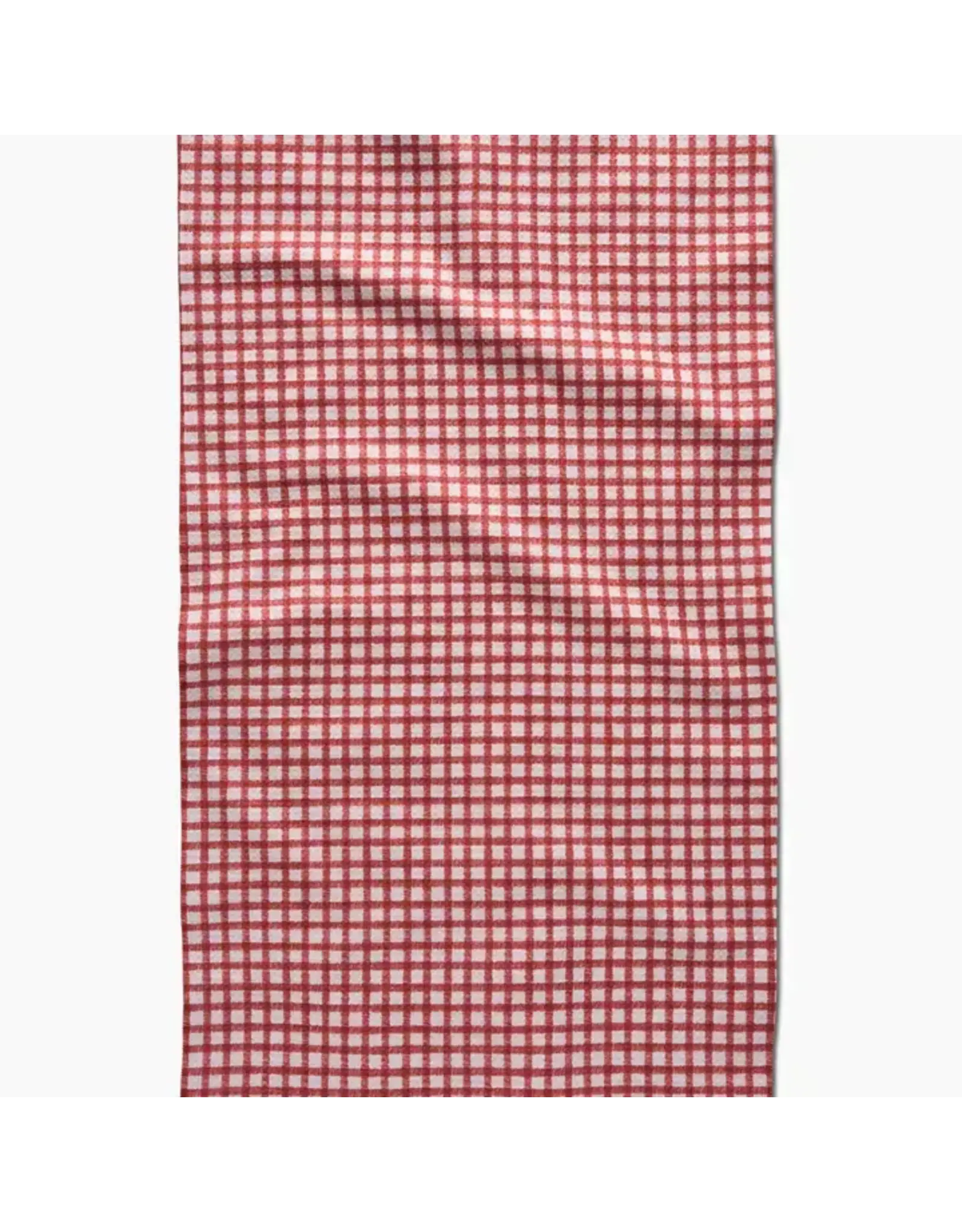 Geometry Fireside Plaid Red Tea Towel