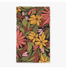 Geometry Blooming Black Luxe Hand Towel