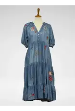 Josie Embroidered Denim Dress