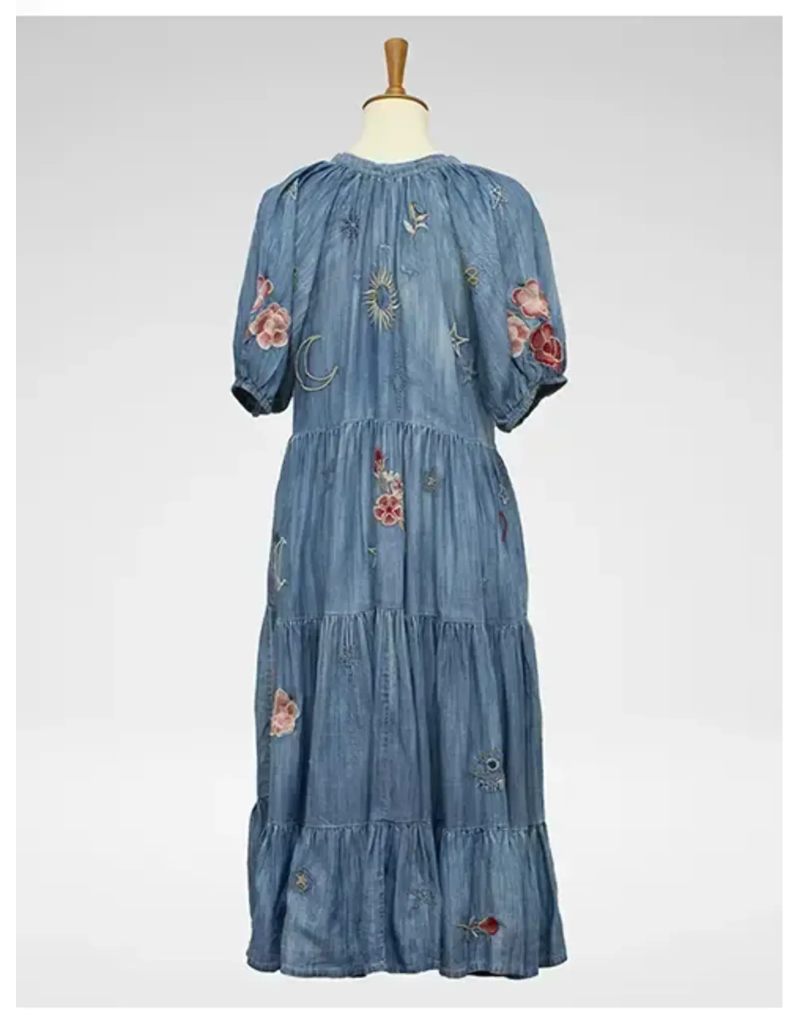 Josie Embroidered Denim Dress