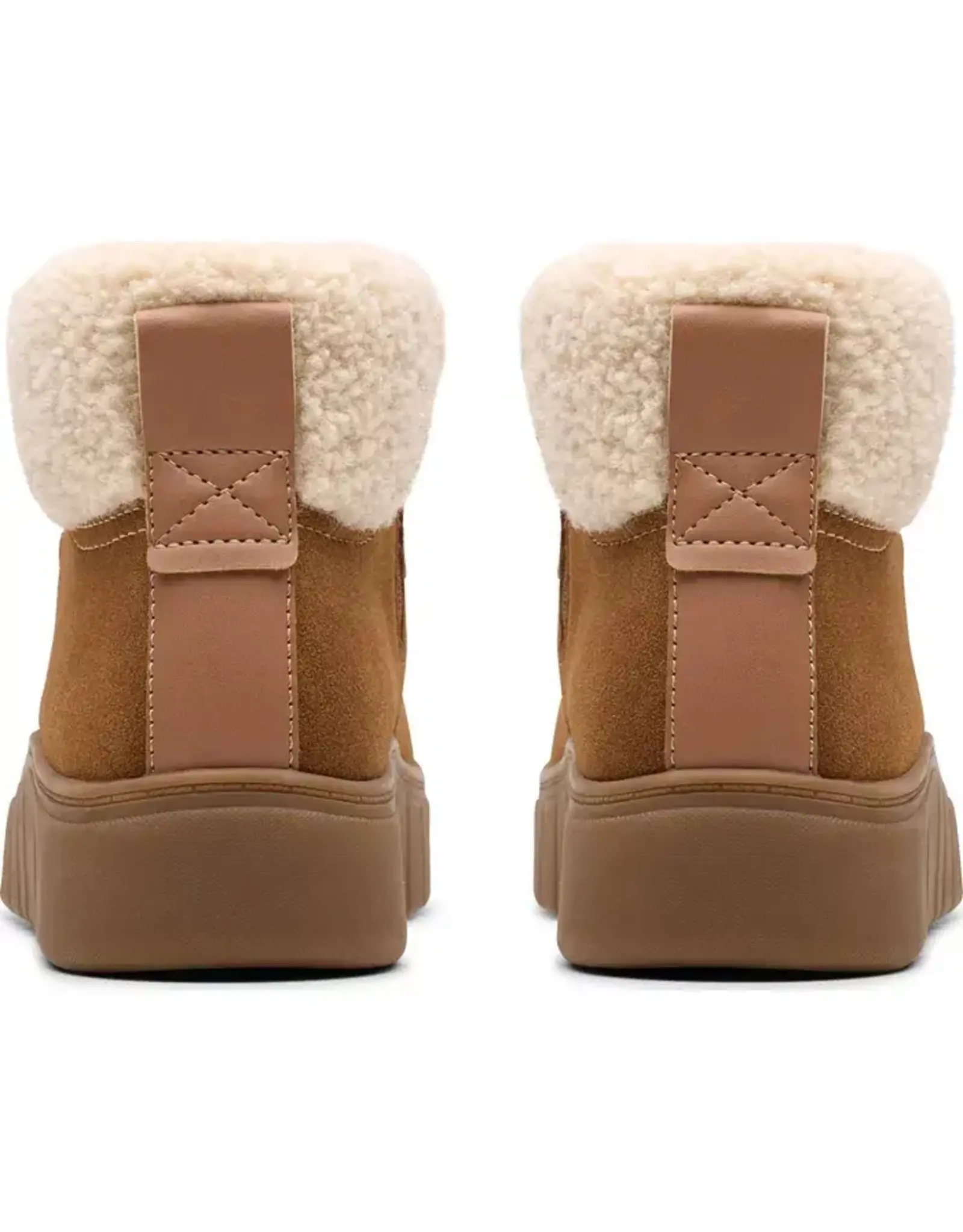 Clarks Clarks Mykah Izzy Cozy Lace-Up Booties Dark Tan Suede