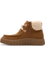 Clarks Clarks Mykah Izzy Cozy Lace-Up Booties Dark Tan Suede