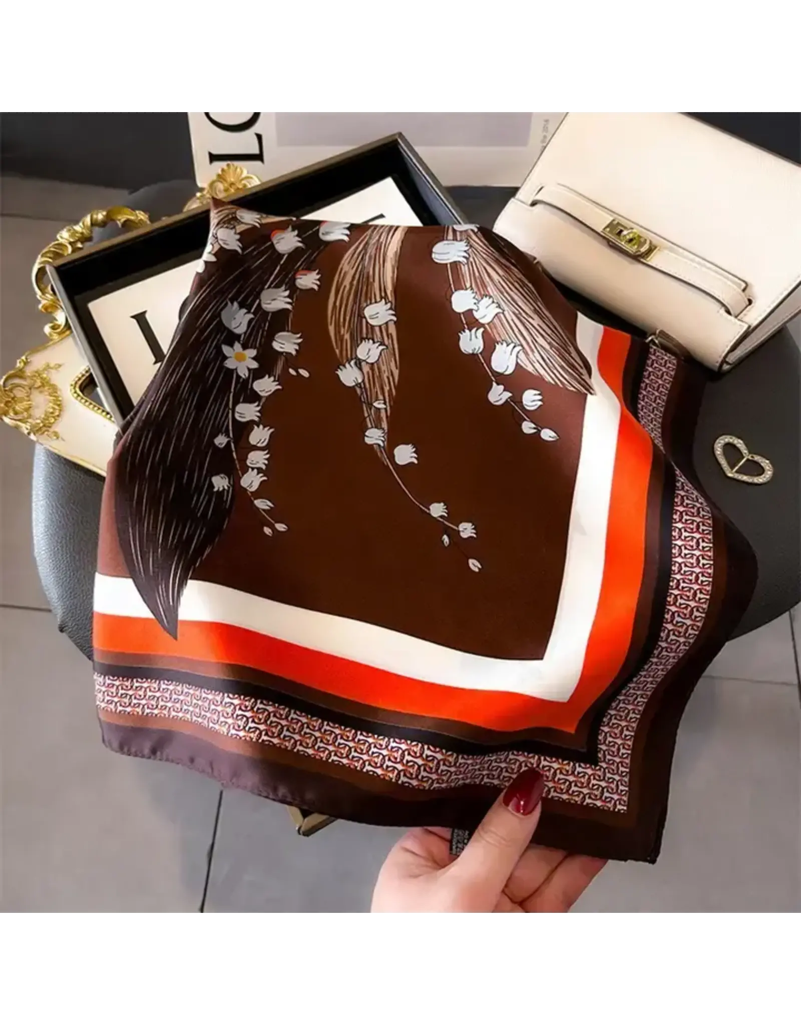 Artistic Printed Small Square Scarf