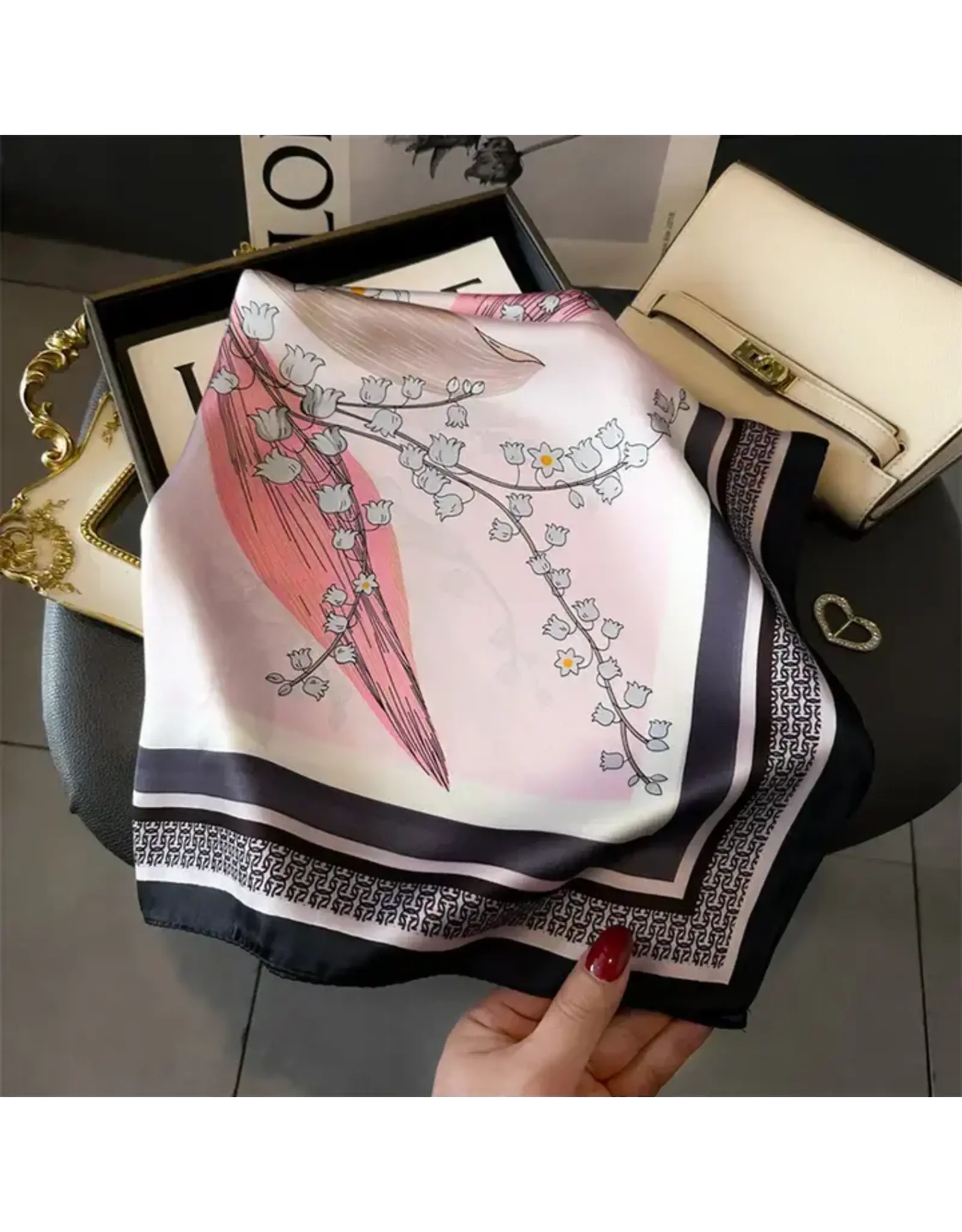 Artistic Printed Small Square Scarf