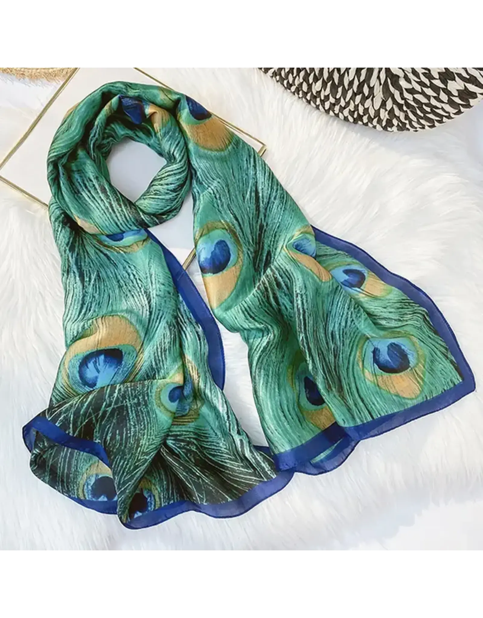 Peacock Feather Wrap Scarf