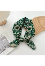 Crochet Trim Floral Scarf