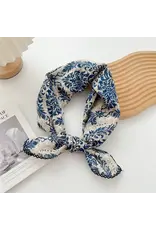 Crochet Trim Floral Scarf