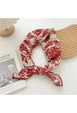 Crochet Trim Floral Scarf