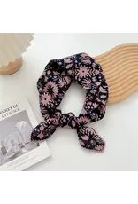 Crochet Trim Floral Scarf