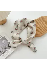 Crochet Trim Floral Scarf