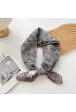 Crochet Trim Floral Scarf