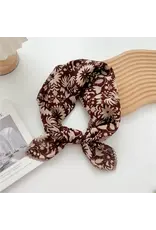 Crochet Trim Floral Scarf