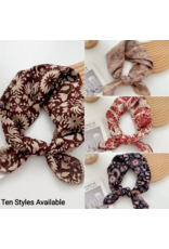 Crochet Trim Floral Scarf