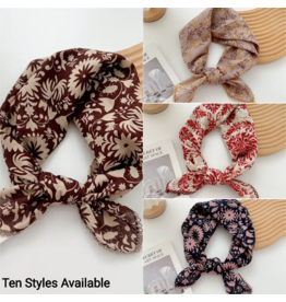 Crochet Trim Floral Scarf