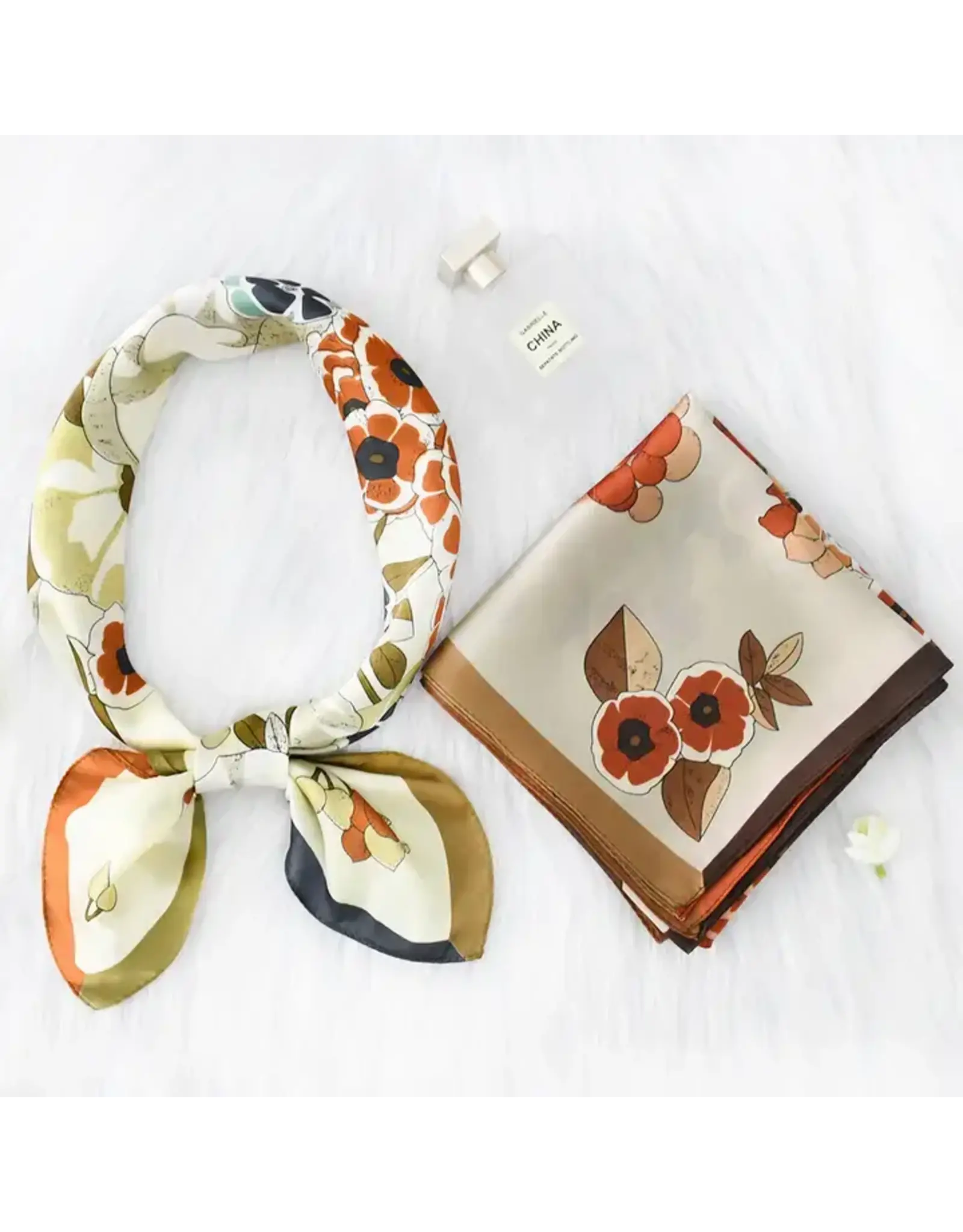 Madge Floral Satin Scarf