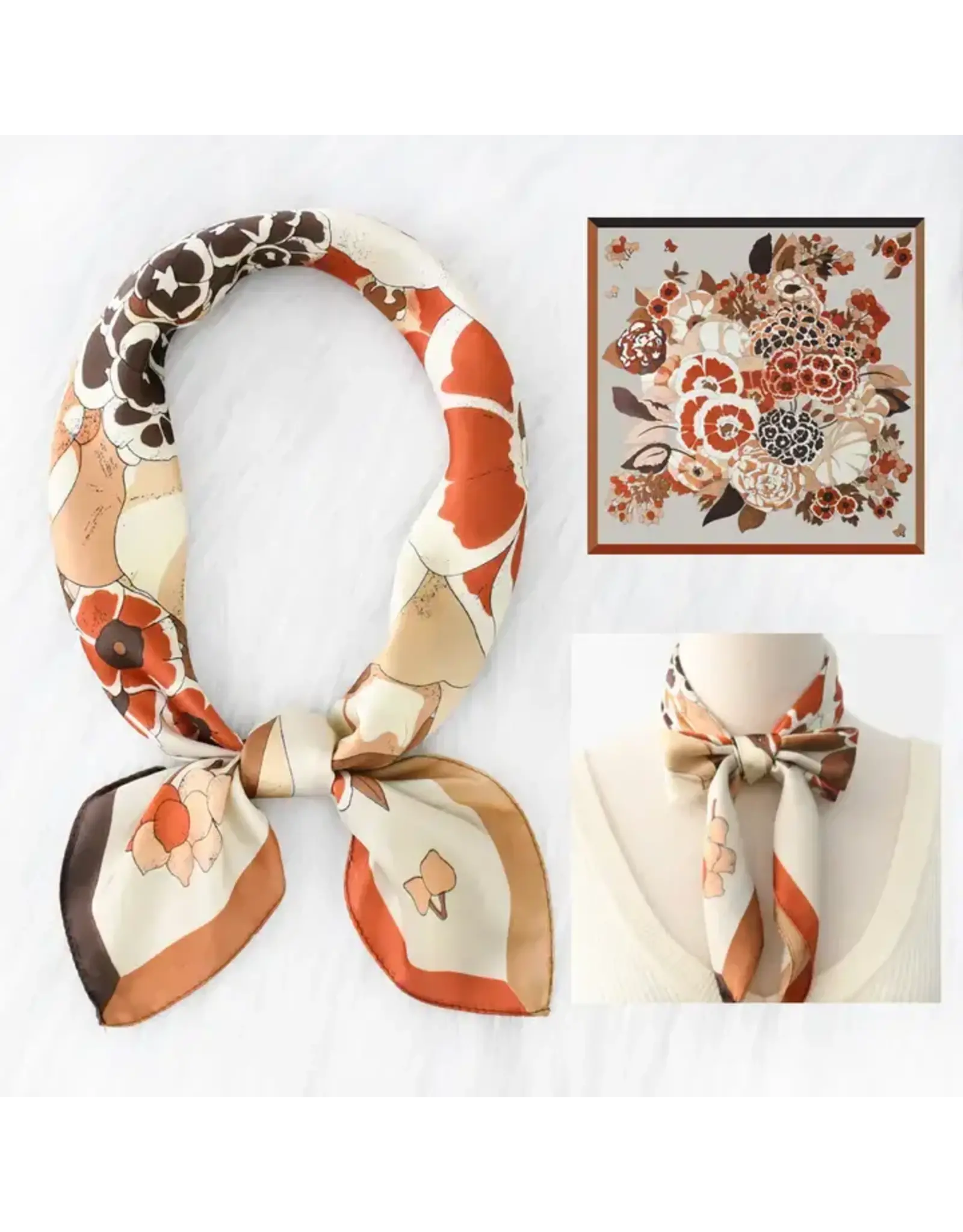 Madge Floral Satin Scarf
