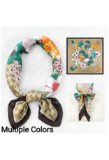 Floral Gucci Inspired Satin Square Scarf