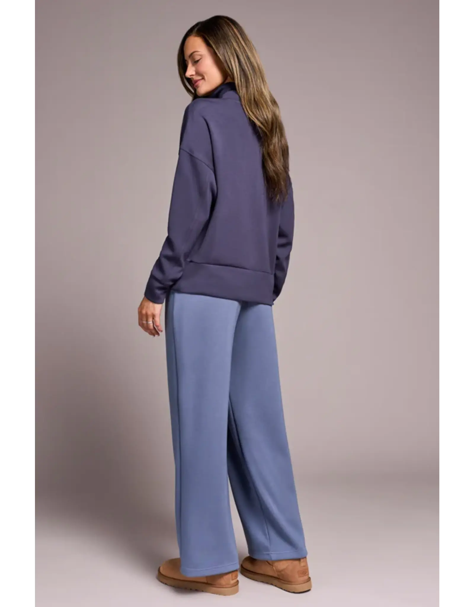 Tribal Tribal Techno Lux Drop Shoulder Funnel Neck Knit Top