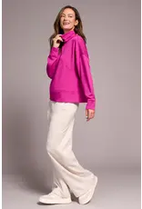 Tribal Tribal Techno Lux Drop Shoulder Funnel Neck Knit Top