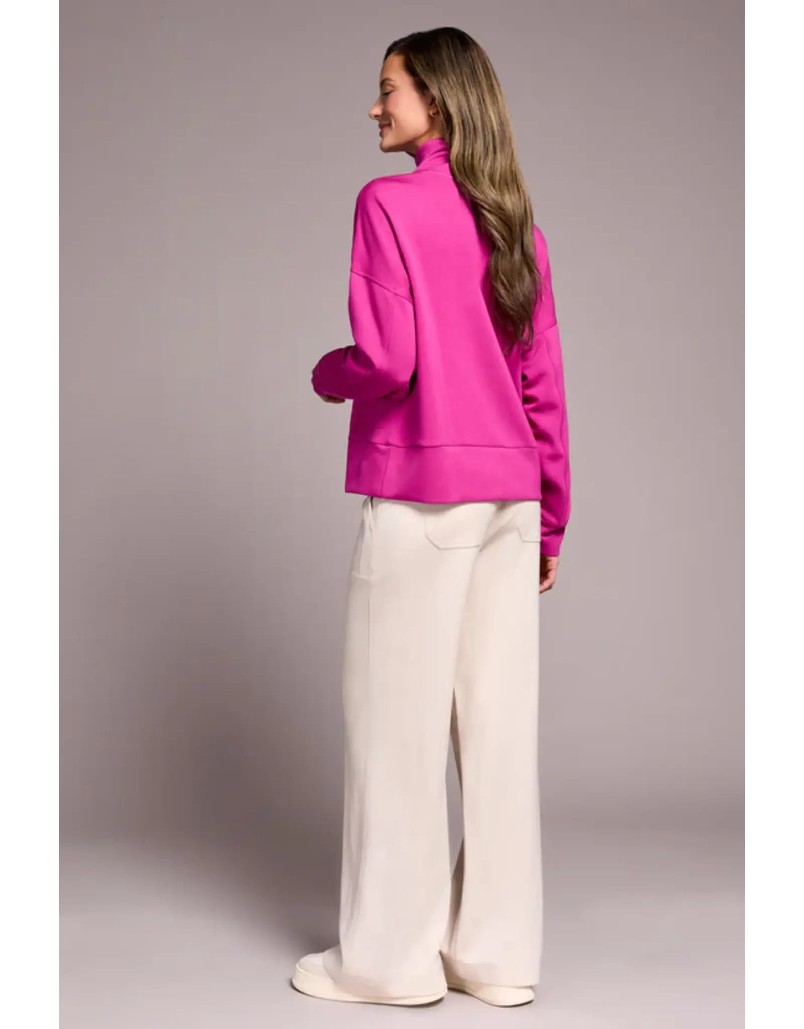 Tribal Tribal Techno Lux Drop Shoulder Funnel Neck Knit Top