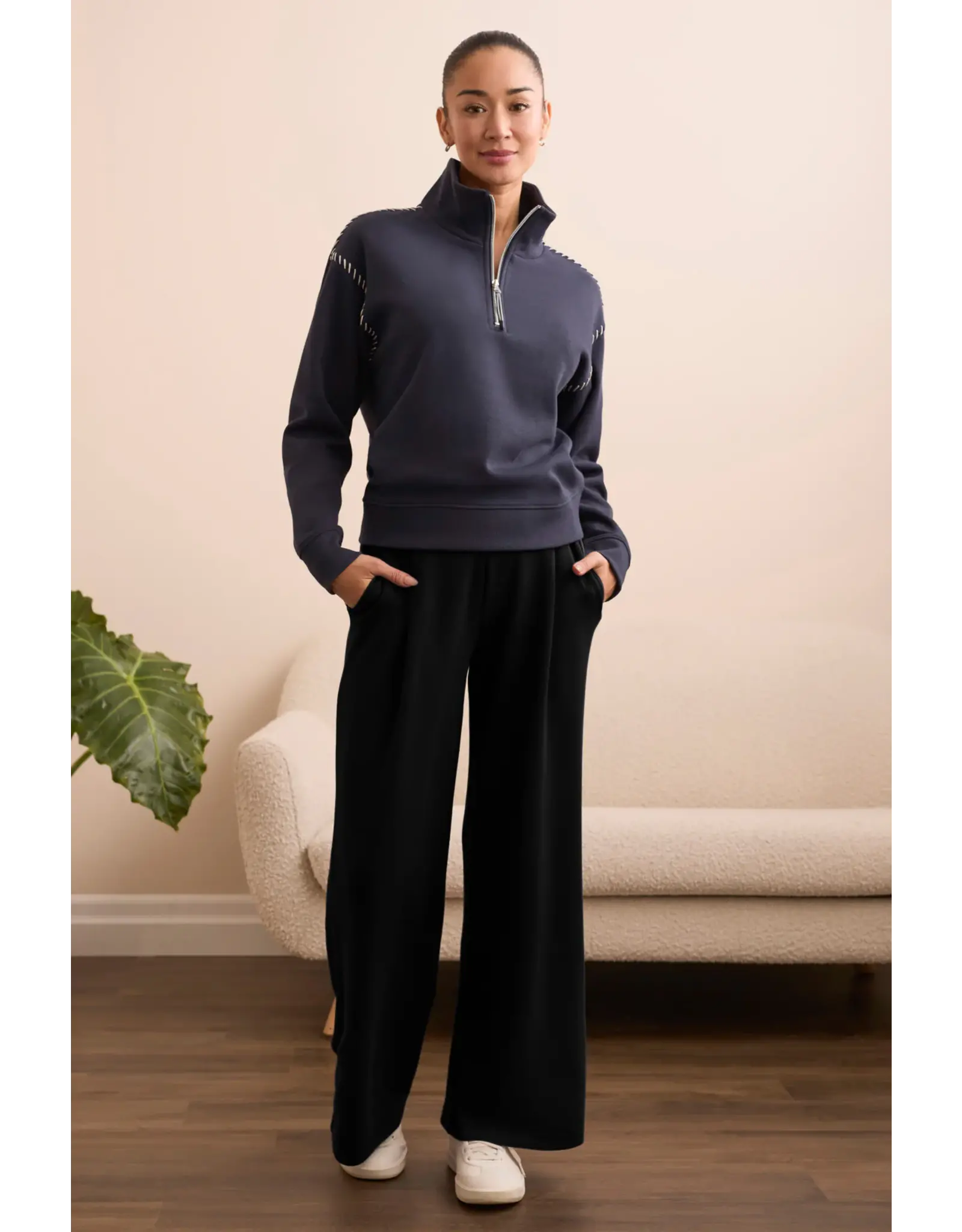 Tribal Tribal Techno Lux Wide Leg Pull-On Pants